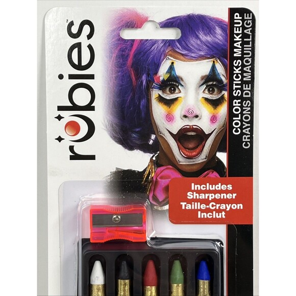 Color Sticks Makeup Set 5 Colors with Sharpener Made in USA by Rubies - Picture 4 of 9